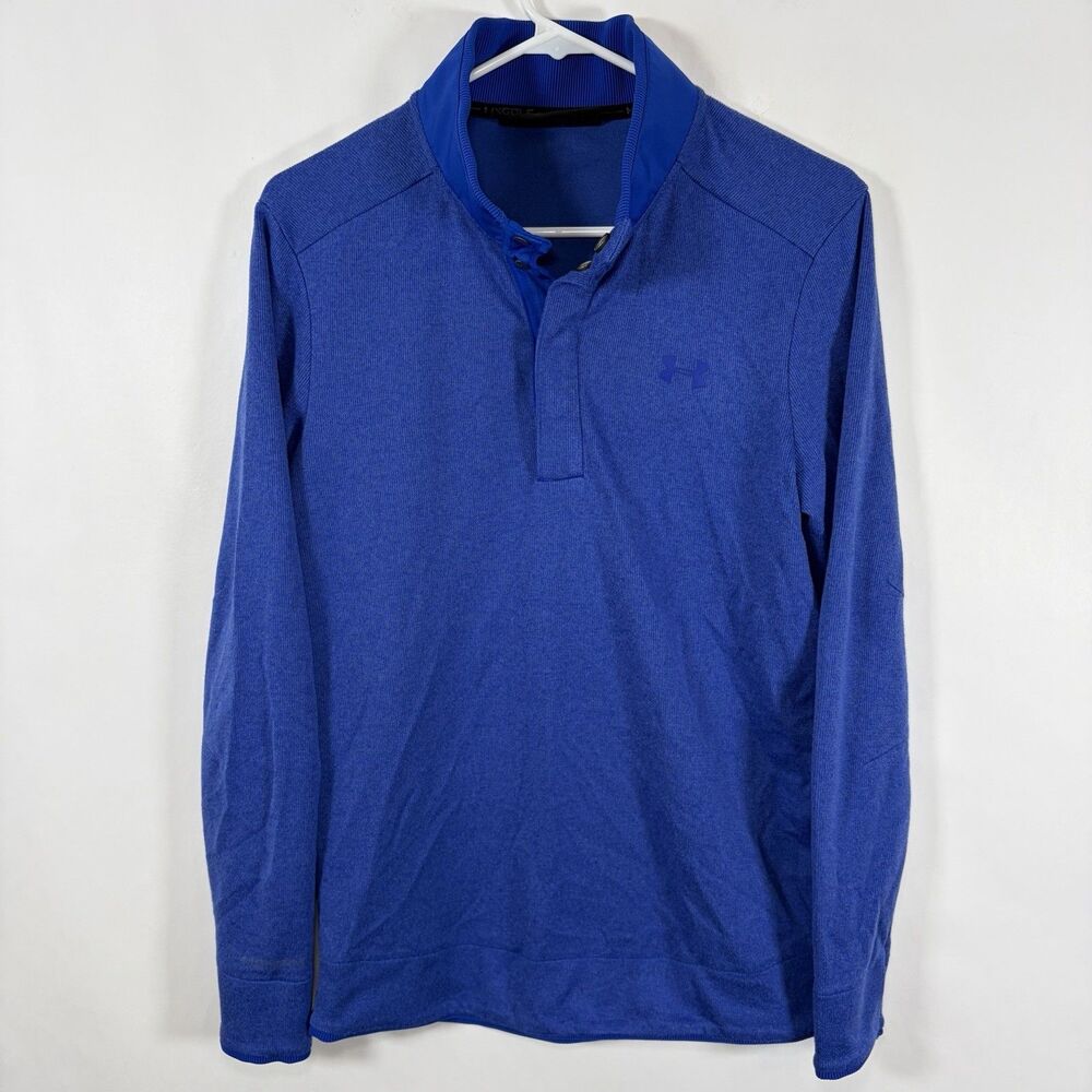 Under Armour Golf ColdGear Storm 1/4 Snap Pullover Sweater Mens Size Small Blue